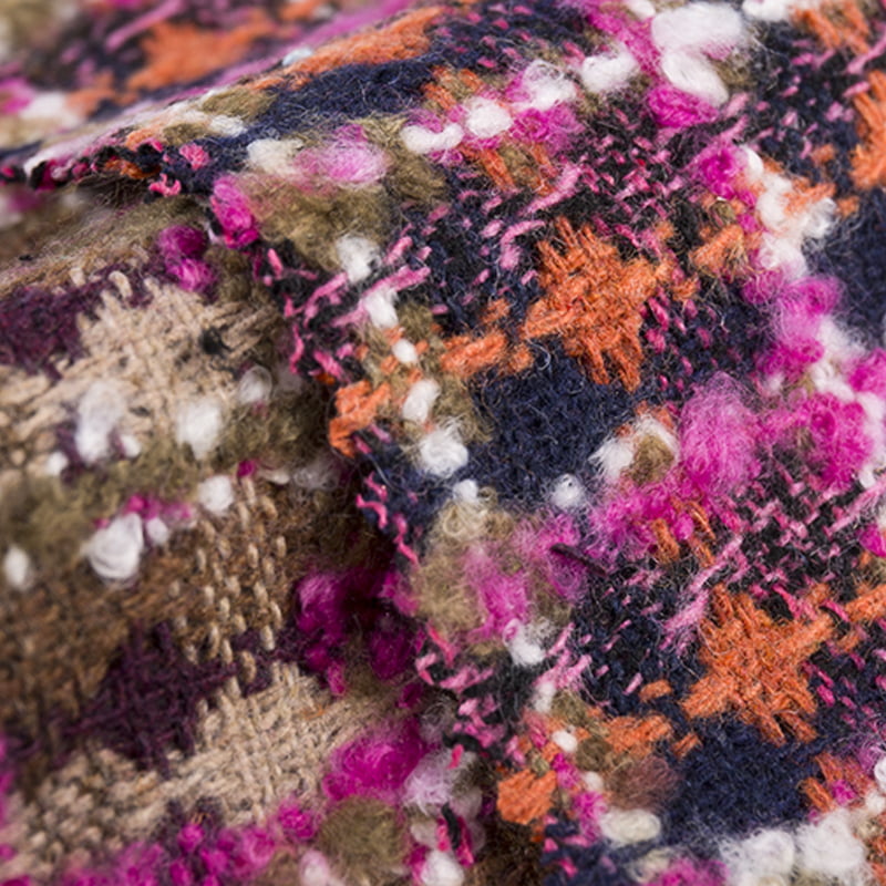 Boho-Hahnentrittmuster, gewebter Woll-Tweed-Stoff 2071
