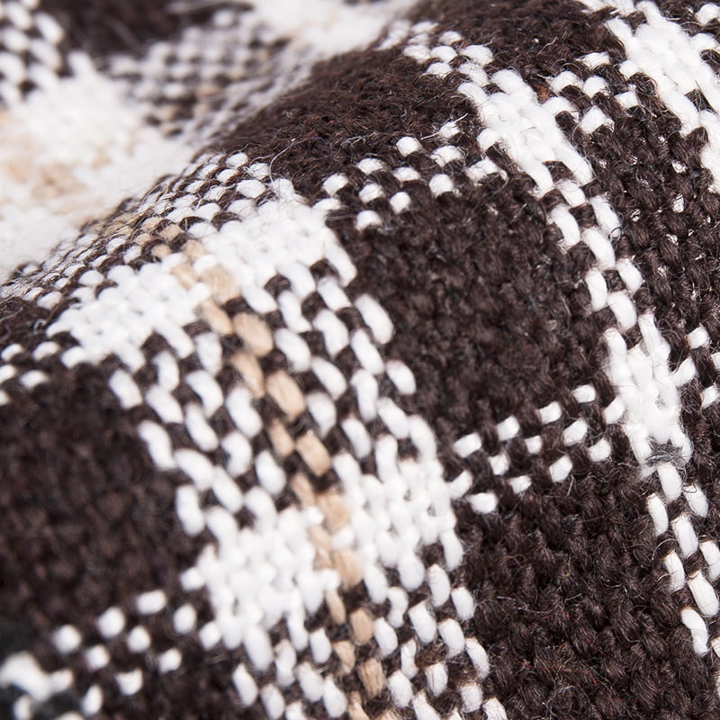 Vichy Imitiertes Nerzgarn, Schwarz/Braun, 10 % Wolle, 90 % Chemiefaser-Tweed-Stoff 2233