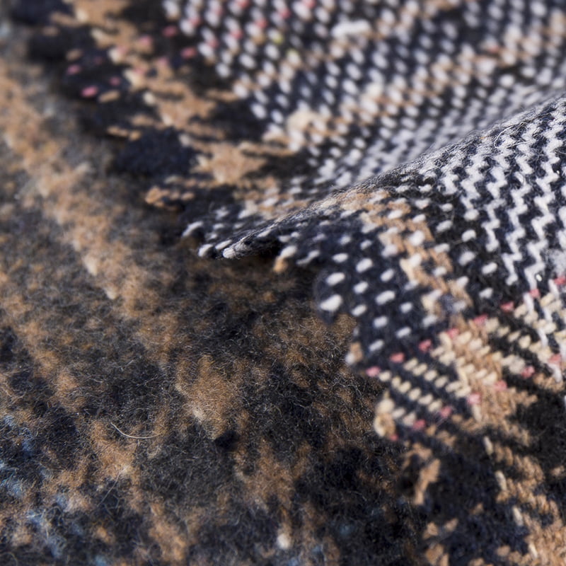 Tartan-Karomuster aus 10 % Wolle und 90 % Chemiefaser-Tweed-Stoff 2242
