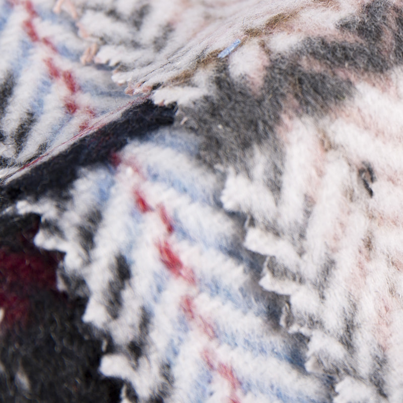 Fischgrät-Woll-Karo-Jacquard-Bürsten-Tweed-Stoff 2424