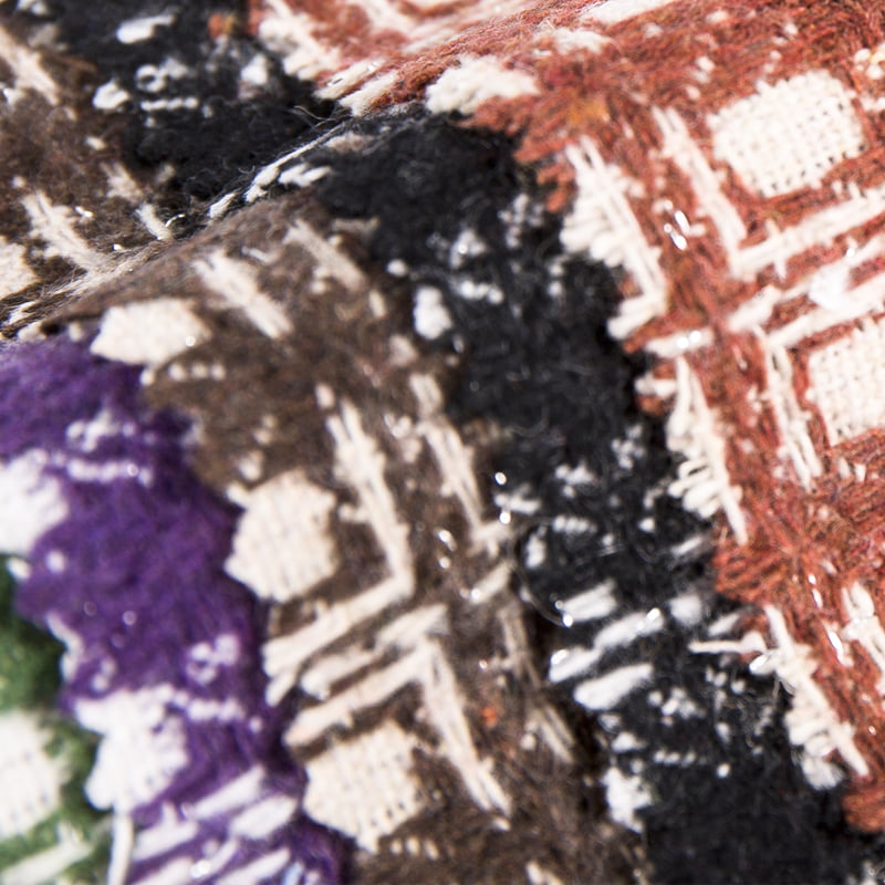 Karierter metallischer schwerer Jacquard-Woll-Tweed-Stoff für Damenbekleidung 2430