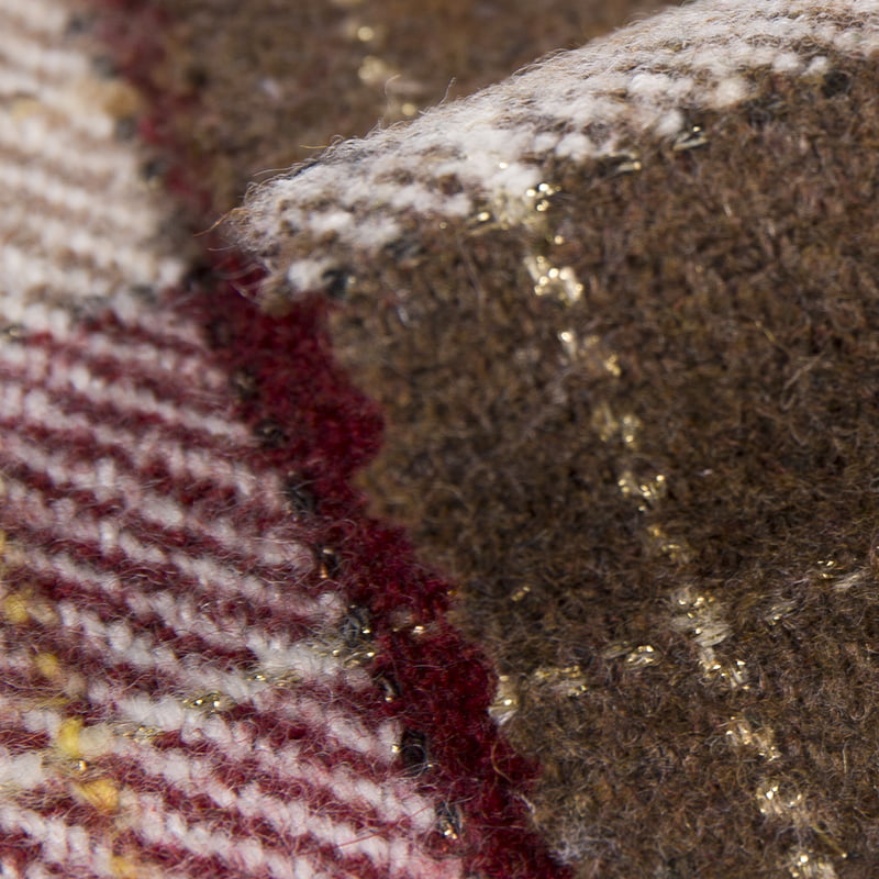 Tartan-Karo-Gold-Silber-Twill-Metallic-Tweed-Stoff 2576