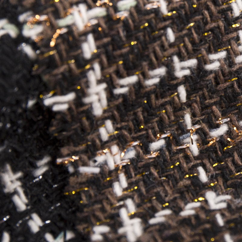 Vichy-Chemiefaser-Gold/Splitter-Metallic-Tweed-Stoffe für Bekleidung 2579