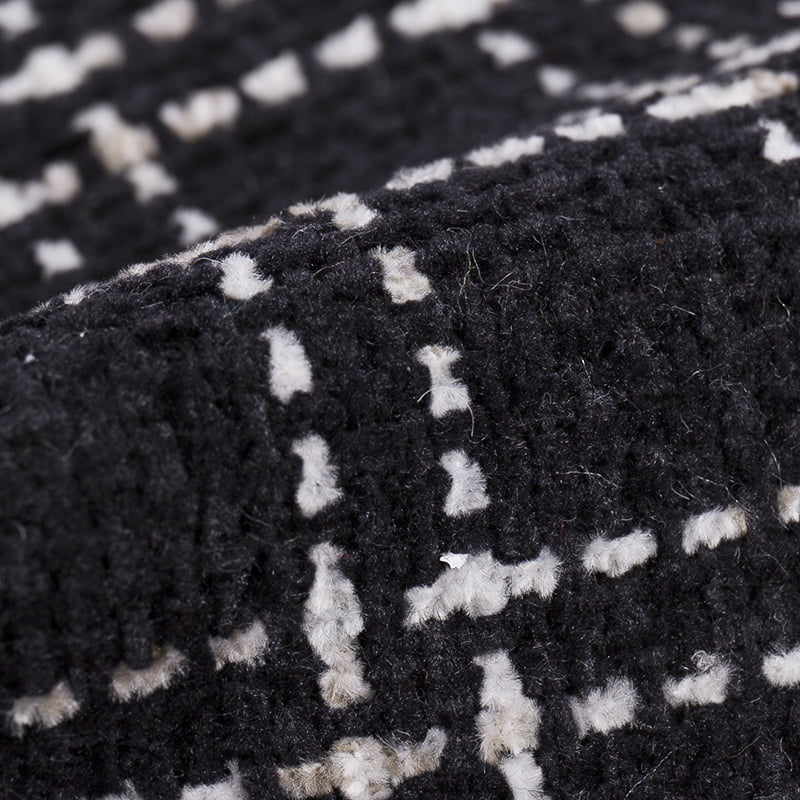 Chenille-Fensterpane-Tweed-Stoff 2642 in Schwarz/Weiß