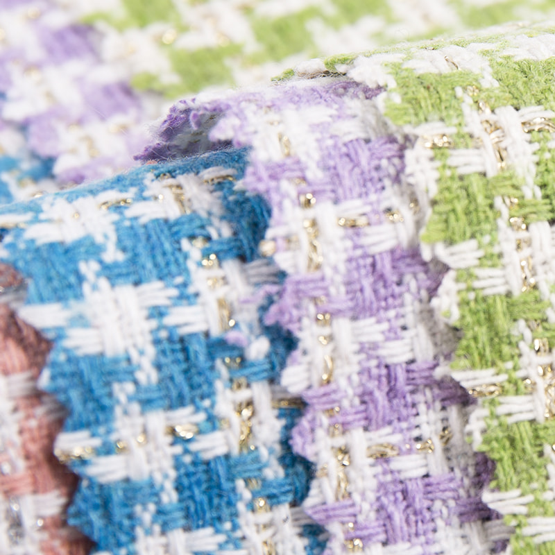 Metallic-Chemiefaser-Windmühlen-Karo-Tweed-Stoff für Damenmäntel