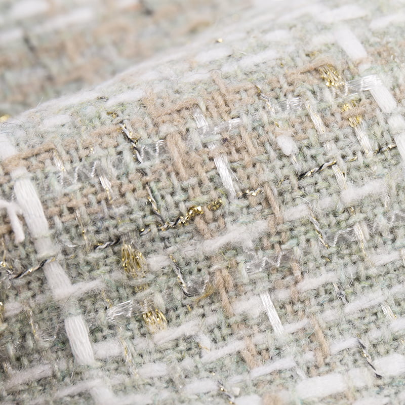 Chanel-Karo-Metallic-Gold-Silber-Tweed-Stoff für Mäntel 3219