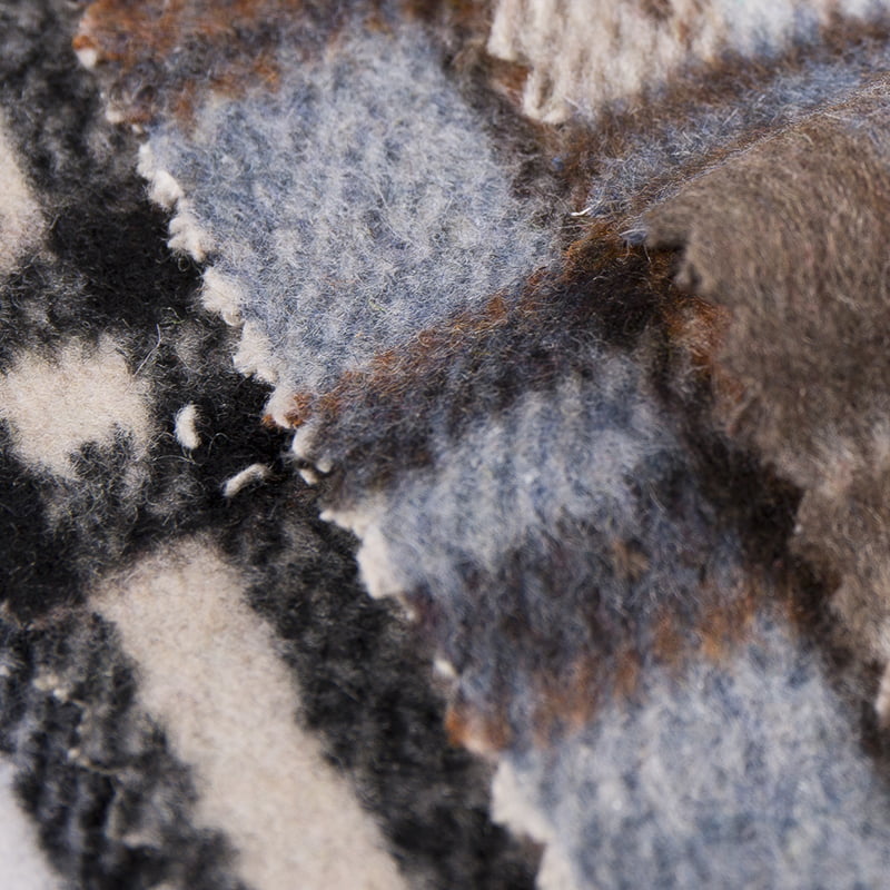 Wolleffektgarn aus gebürstetem Plaid-Tweed-Stoff 3507