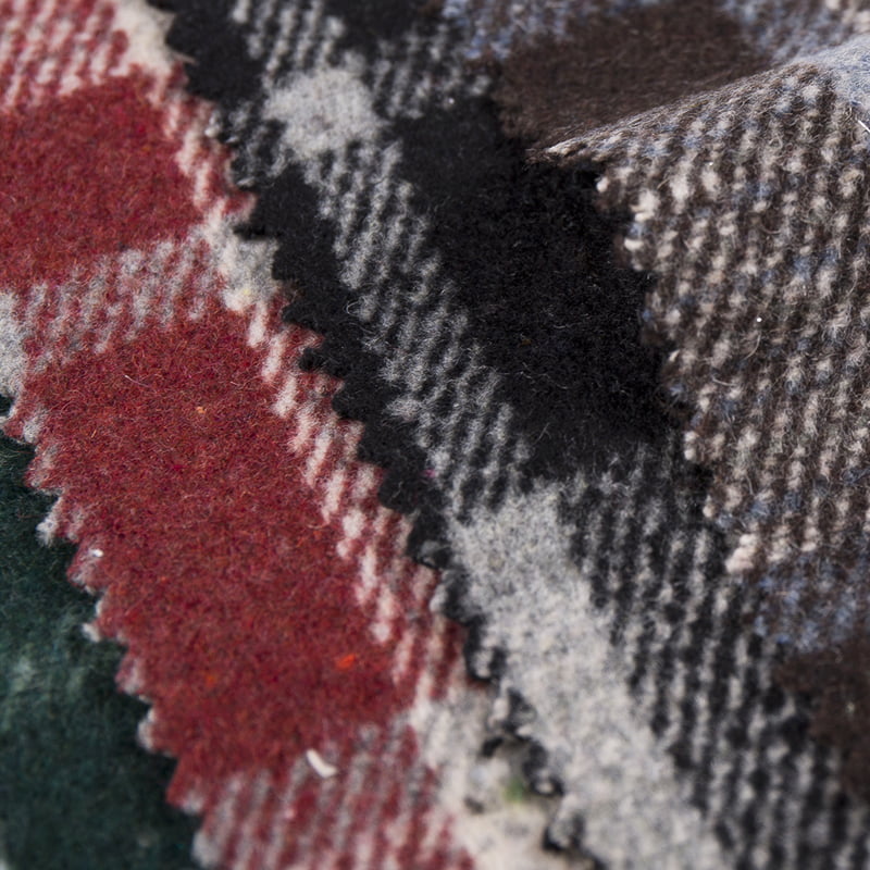 Karierter mehrfarbig karierter Woll-Tweed-Stoff 3508