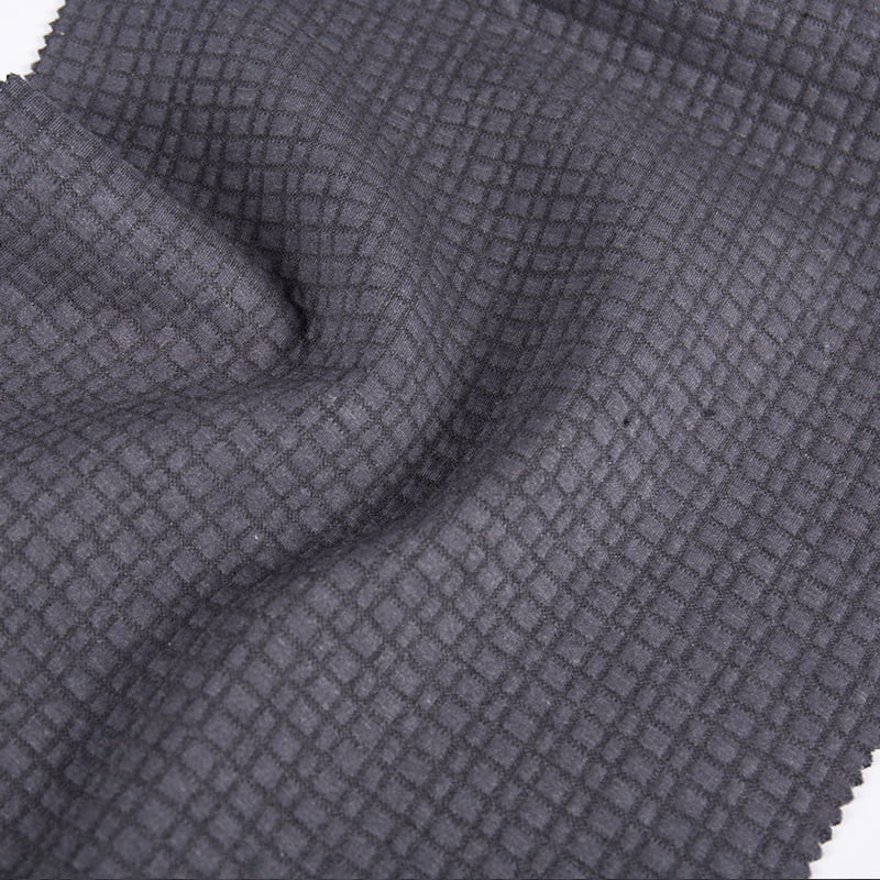 Geprägte Plaid-Diamant-gestrickte Jacquard-Polyester-Wolle-Baumwoll-Modal-Sportbekleidungsstoffe für Kleidung AW23007