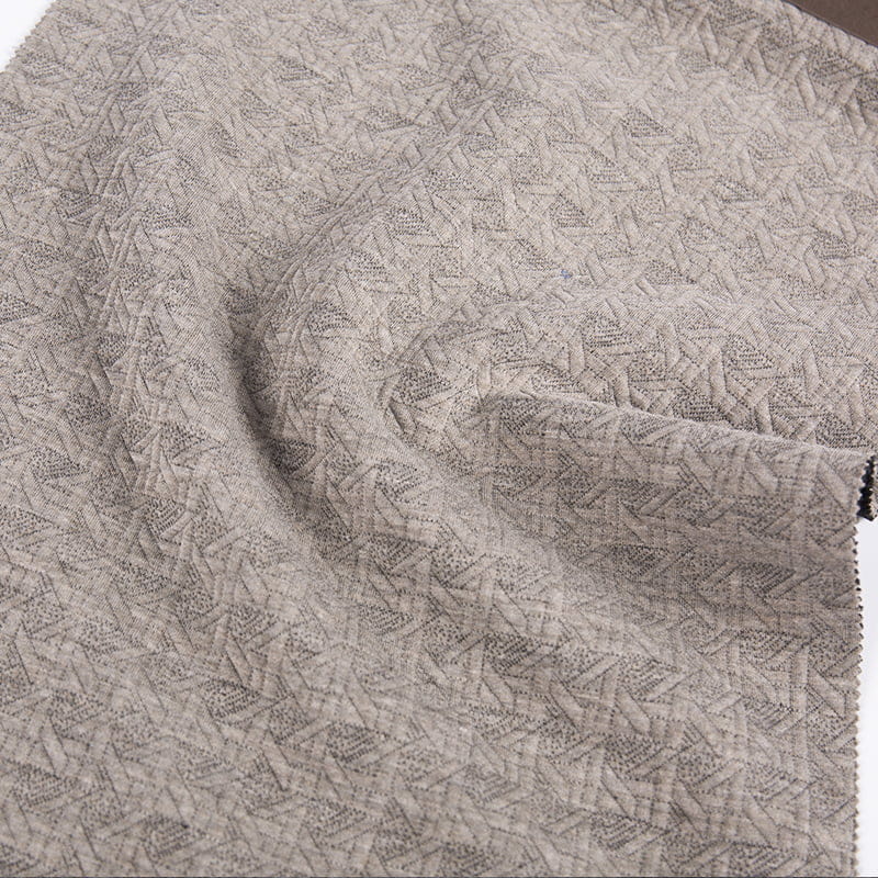 Geprägte gebrochene Linien gestrickte Jacquard-Polyester-Viskose-Spandex-Sportbekleidungsstoffe für Kleidung AW23029