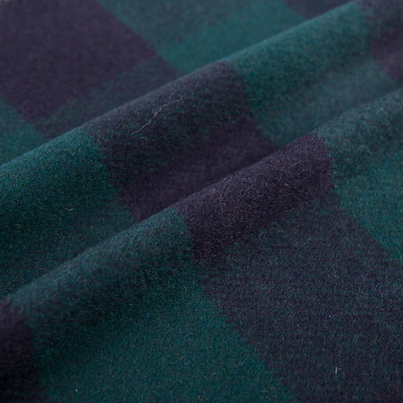 Grün-blau kariertes Jacquard-Pinselkaro aus gewebtem Fleece-Stoff ZZH24015