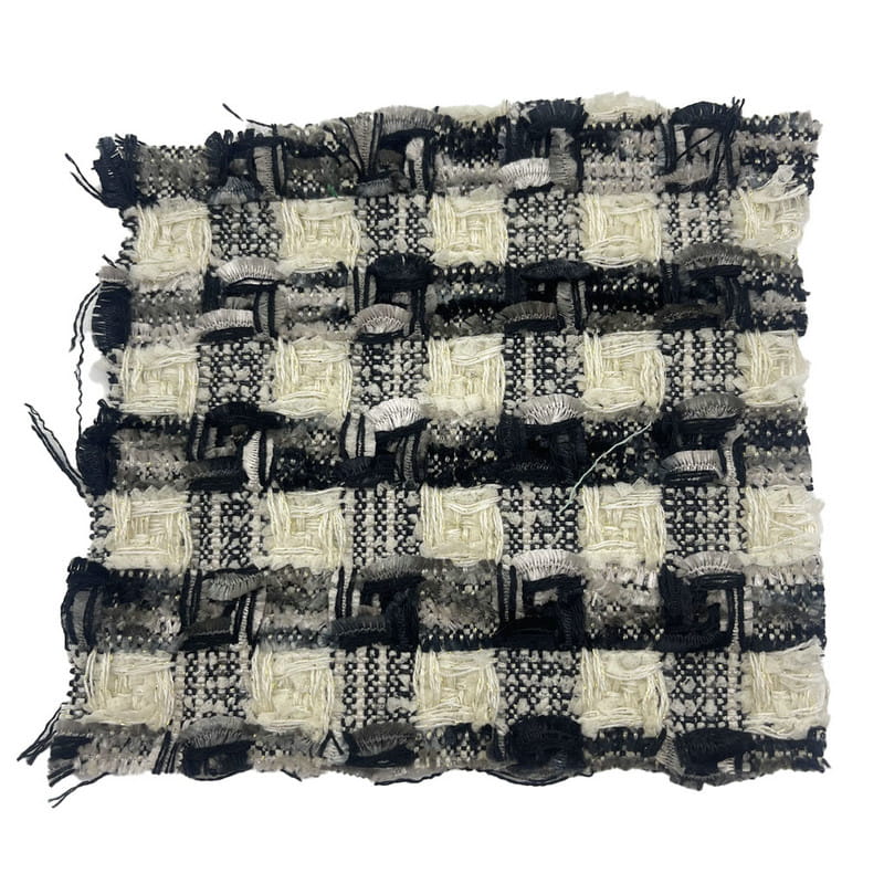 Luxuriöse schwarz-graue, karierte Tweed-Stoffe mit feiner Textur für Mäntel 22042