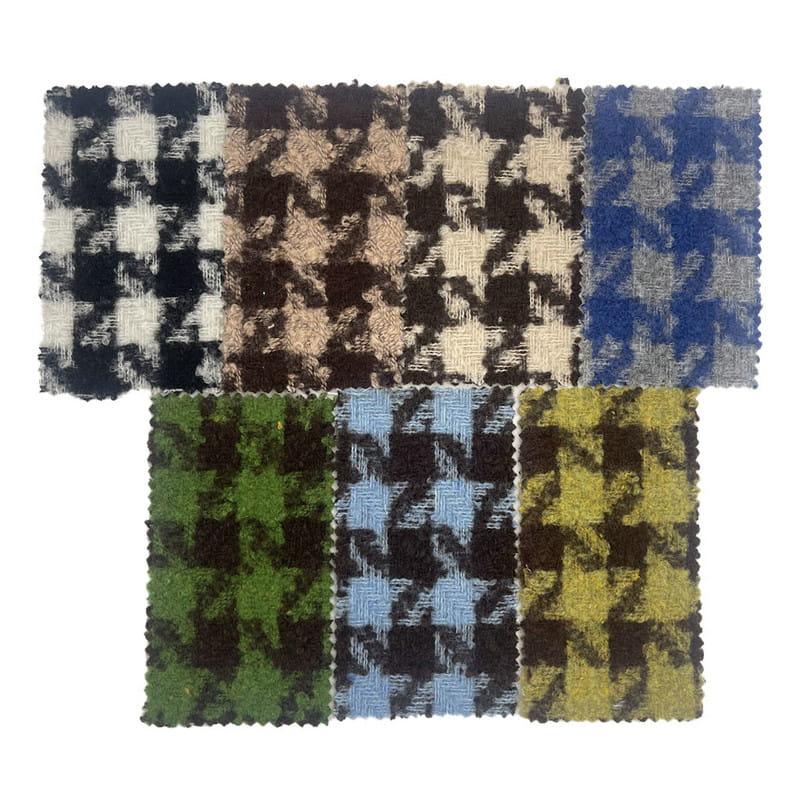 Teddy-Hahnentritt-Bürste, dicke Wolle, Jacquard-Plaids, Tweed-Stoffe 2882