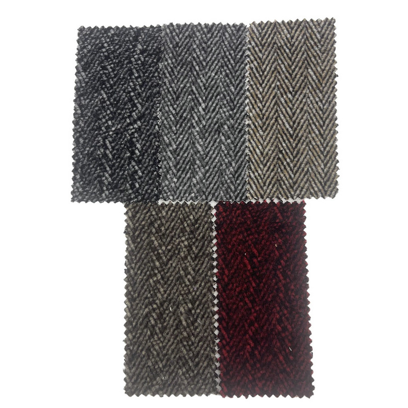 Schwarz-rote Woll-Fischgrätenbürste, dicke Tweed-Stoffe für Kleidungsstücke 4298