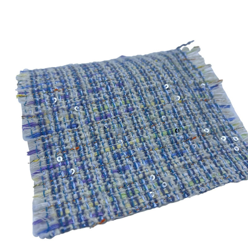 Wolle Polyester Metallic Pailletten Tweed Stoffe für Damen Mäntel ZZH24018